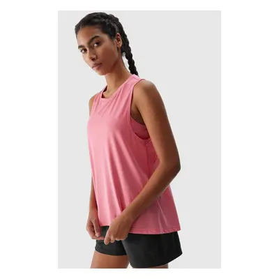 Women's sports top made of recycled 4F materials - coral