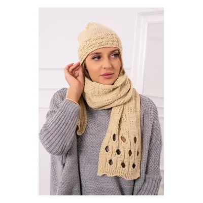 Women's set with scarf Maja K327 beige