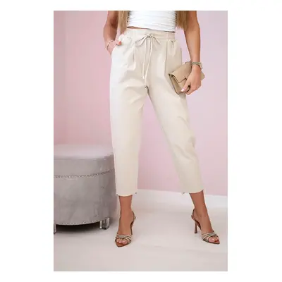 Kesi Włoski Punto trousers tied at the waist beige