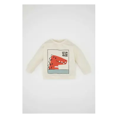 DEFACTO Baby Boy Crew Neck Dinosaur Printed Sweatshirt