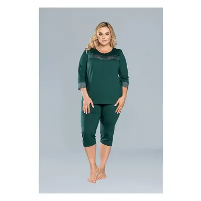 Women's pyjamas Izyda 3/4 sleeve, 3/4 legs - green