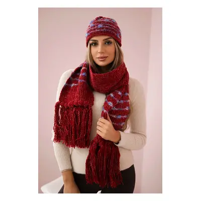 marka niezdefiniowana Women's set with a shawl Anika K304 red