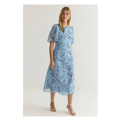 Trendyol Blue Animal Midi Woven Dress