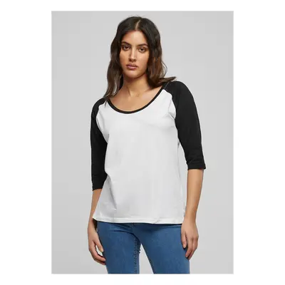 Women's 3/4 contrast raglan t-shirt wht/blk