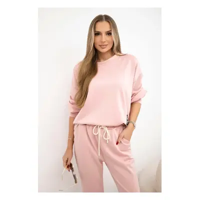 Kesi Włoski Viscose set sweatshirt + pants powder pink