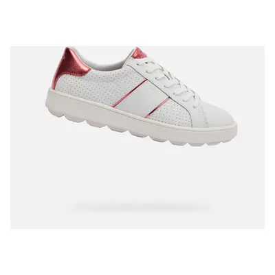 White women's sneakers Geox Spherica ECUB-1 - Women's