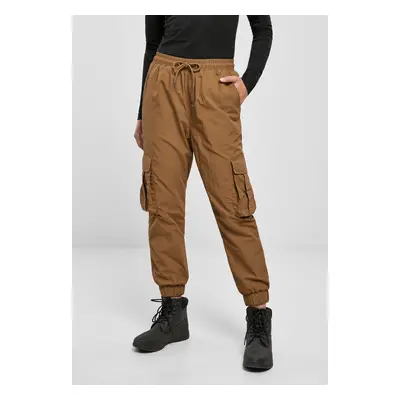 Women's Wavy Nylon Cargo Trousers with High Waist in the Middle