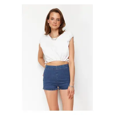 Trendyol Dark Blue Denim Mini Shorts