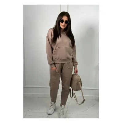 Insulated set sweatshirt + pants beige