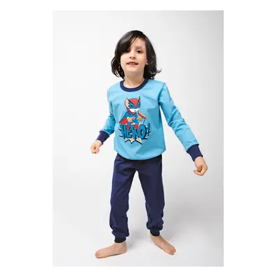 Boys' pyjamas Remek, long sleeves, long pants - blue/navy blue