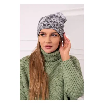 marka niezdefiniowana Cap with fleece Dolores K303 light grey+dark grey+white