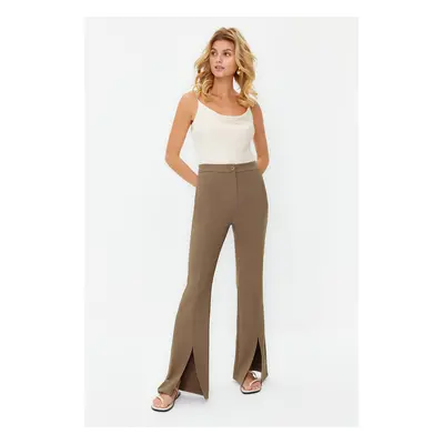 Trendyol Khaki Flare Slit Detailed Woven Trousers