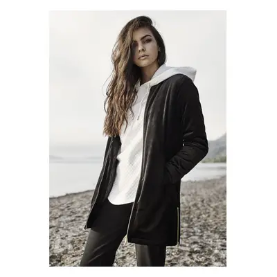 Women's long velvet jacket black