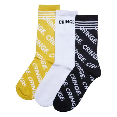 Cringe Socks 3-Pack Black/White/Yellow