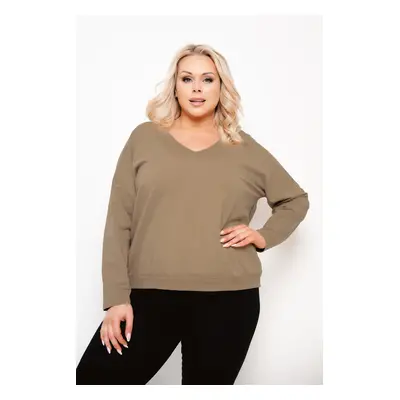 Karina women's long-sleeved sweatshirt - camel