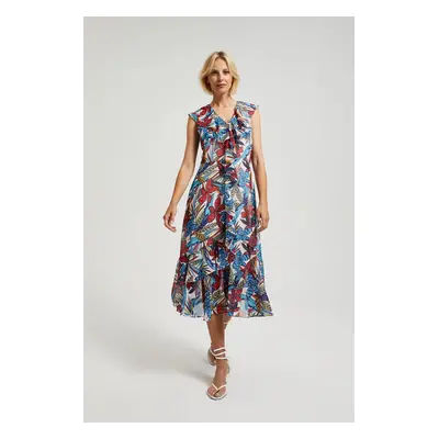 Women's floral midi dress MOODO - red