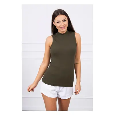 Khaki sleeveless blouse