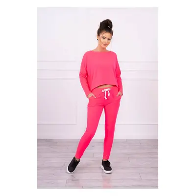 Set with oversized blouse pink neon