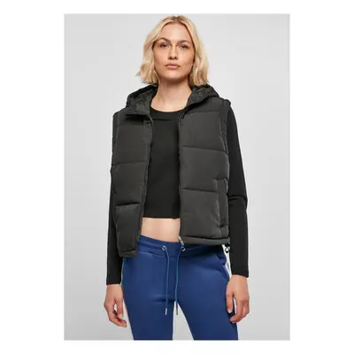 Women's recycled twill vest black