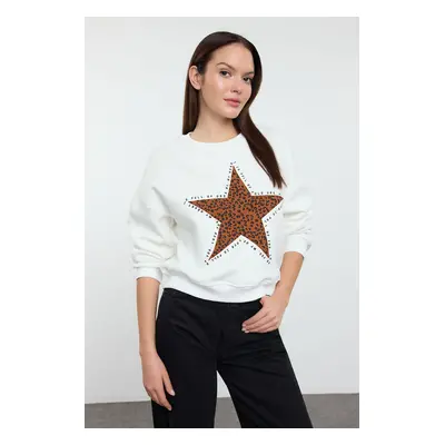 Trendyol Ecru Knitted Sweatshirt