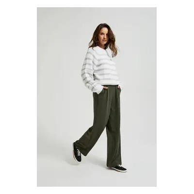 Women's trousers with buttons MOODO - dark olive