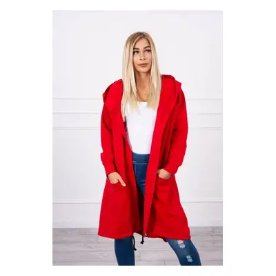 Oversize red cape with hood