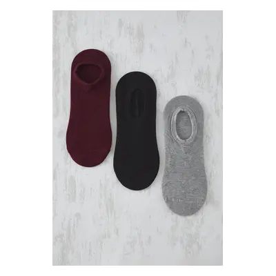 Trendyol Multicolored 3-Pack Plain Jacquard Knitted Socks