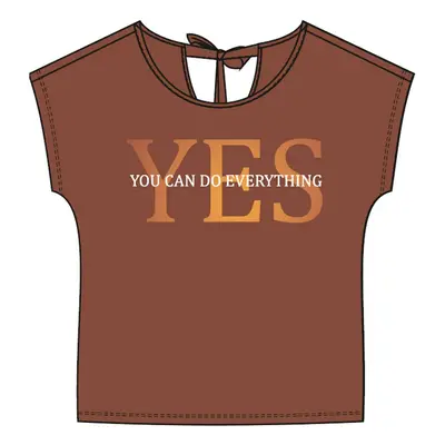 WOMEN'S T-SHIRT L-TS-4015 BROWN