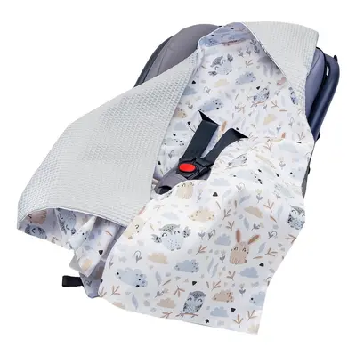 Medi Partners Baby carrier wrap – blanket with hood cm – Waffle – Polana + gray Waffle