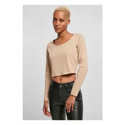 Women's organic beige with a wide cut and long sleeves