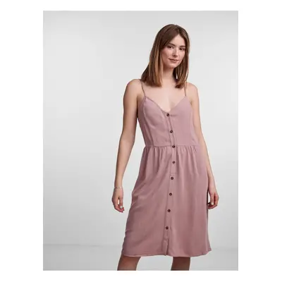 Old Rose Women's Dress with Linen Blend Pieces Vinsty - Women's