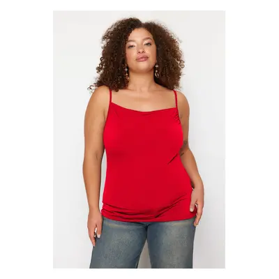 Trendyol Curve Red Sandy Knitted Plus Size Blouse