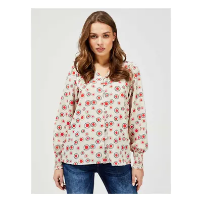 Cream shirt with Moodo pattern - Women's