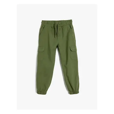 Koton Cargo Jogger Trousers Pocket Tie Waist Cotton