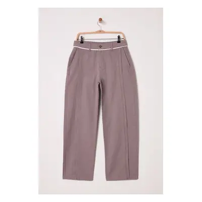 Trendyol Light Brown Wide Leg Trousers