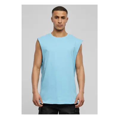 Baltic blue sleeveless t-shirt with open brim