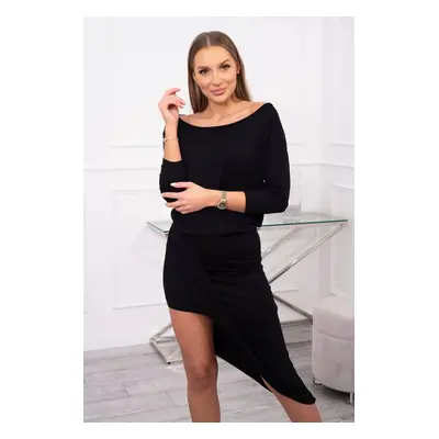 Kesi Asymmetric dress, 3/4 sleeve black