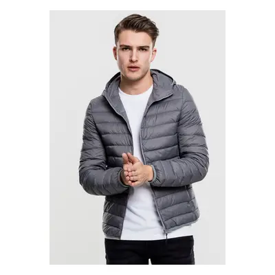 Basic jacket with hood dark gray