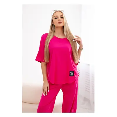 Kesi Włoski Cotton set blouse + trousers fuchsia