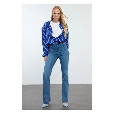 Trendyol Blue High Waist Flare Jeans