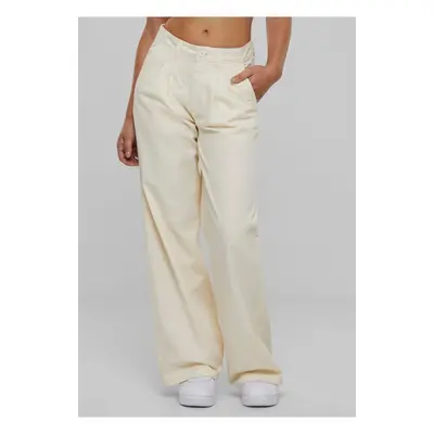 Women's Organic Pleated Trousers - Cream