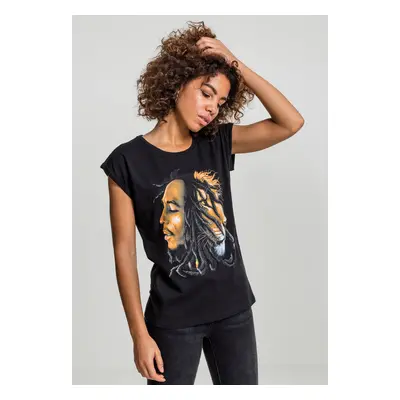 Women's T-shirt Bob Marley Lion Face black