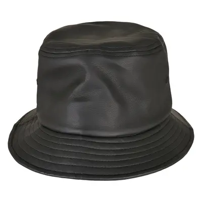 Imitation leather hat black