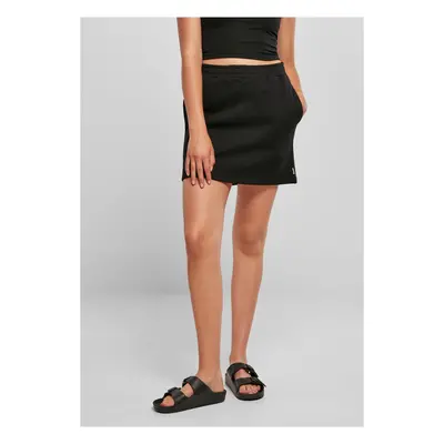 Women's organic terry mini skirt black