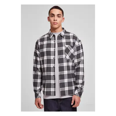 Boxy dark checked shirt grey/white