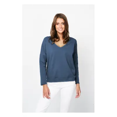 Women's sweatshirt Karina with long sleeves - denim