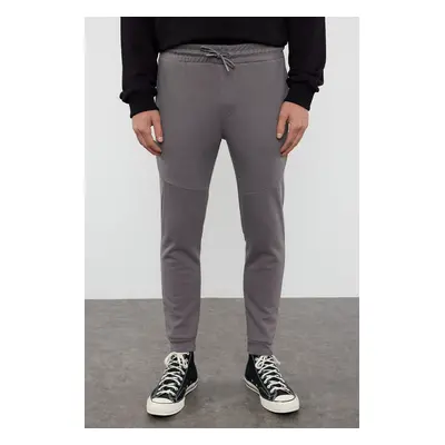 Trendyol Smoked Regular Cut Sweatpants with Stitching Detail