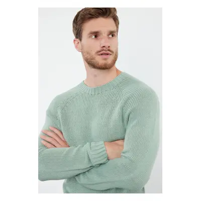 Trendyol Mint Slim Fit Slim Cut Crew Neck Raglan Sleeve Basic Knitwear Sweater