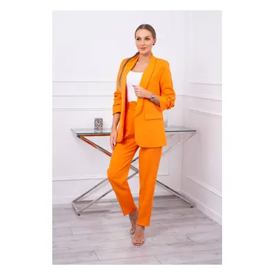 Elegant set of jacket and trousers in orange color