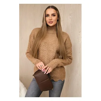 Sweater with decorative Camel ruffle